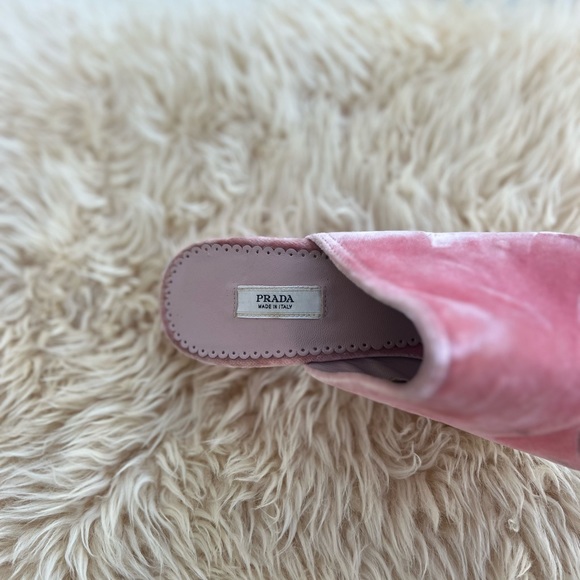 Vintage/Prada Pink Velvet Mule slides/ - Picture 8 of 12